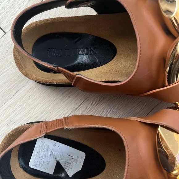 JW Anderson Chain Trim Leather Sandals size 35 - Picture 3 of 4